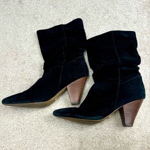 Kenzie black real suede booties, Size 7